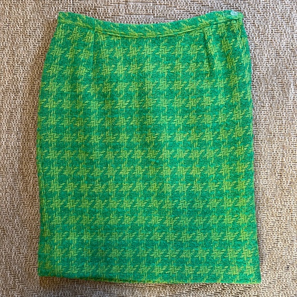 Vintage Green and Yellow Houndstooth Skirt - Picture 4 of 6